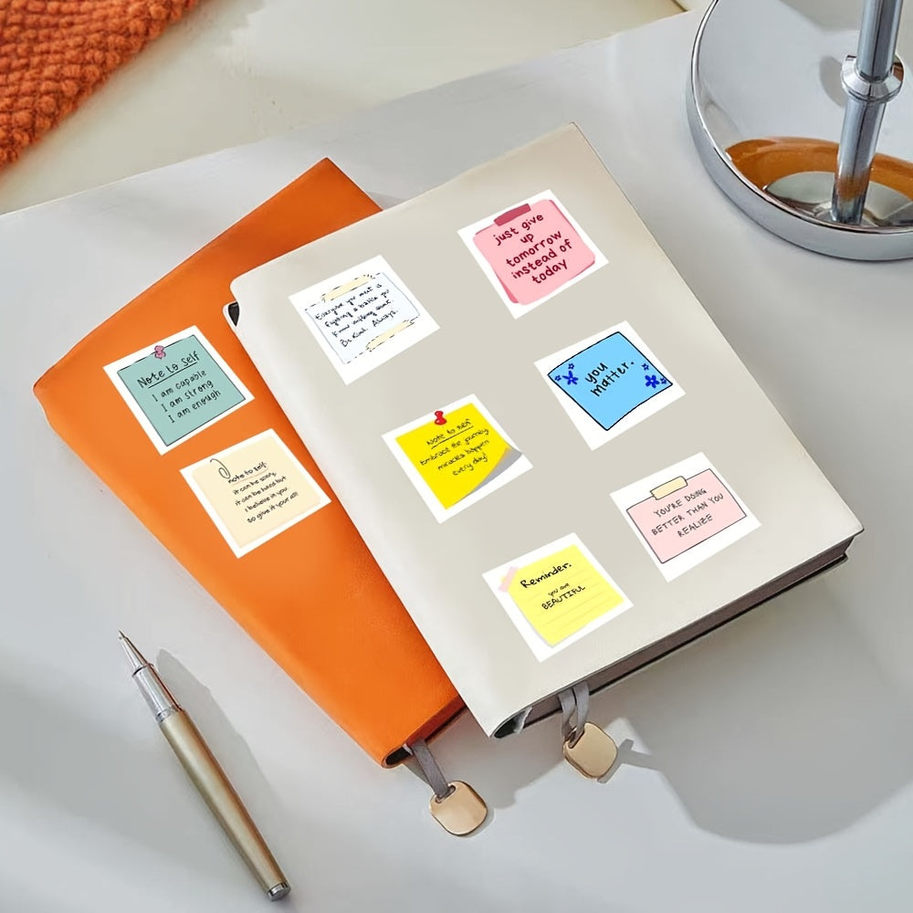 500pcs Inspirational Quote Sticky Notes 8 Styles Self Adhesive Square Stickers