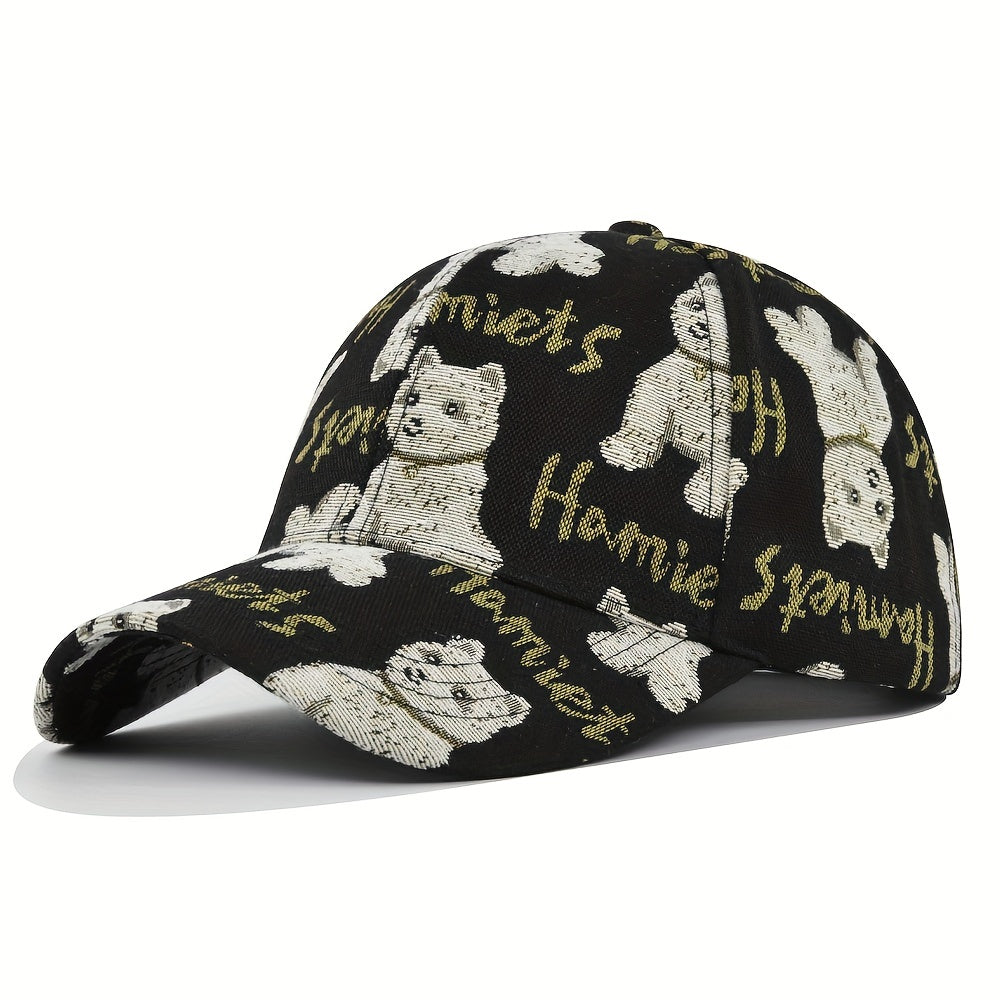 Casual Sunscreen Bear Baseball Cap Puppy Cap Printed Casual Ins