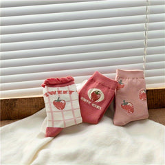 Strawberry Print Socks Comfy Mid Tube Women's Stockings