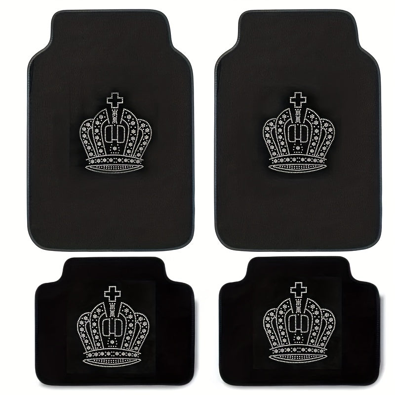 Crystal Inlaid Diamond Crown Car Foot Pad Car Throw Blanket