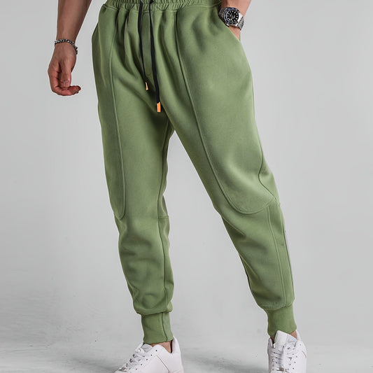 Men's Drawstring Solid Sweatpants Warm Casual Jogger Pants