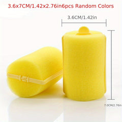 6pcs Large Soft Foam Sponge Hair Rollers for DIY Hair Styling