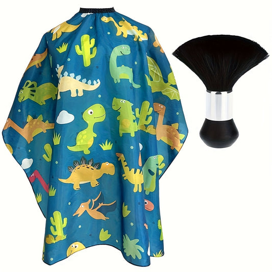 Salon Hair Cutting Cape Dinosaur Pattern Adjustable Closure