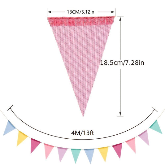 Colorful Flags Faux Burlap Flag Pastel Bunting