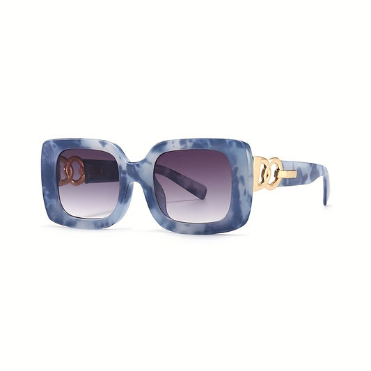 Vintage Square Frame Sunglasses Gradient Lens Glasses UV400