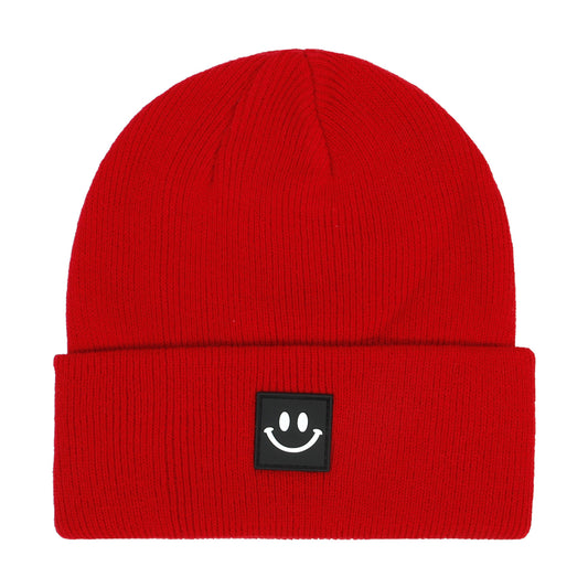 Toddler Beanie Knit Hat Smiley Face Winter Cap