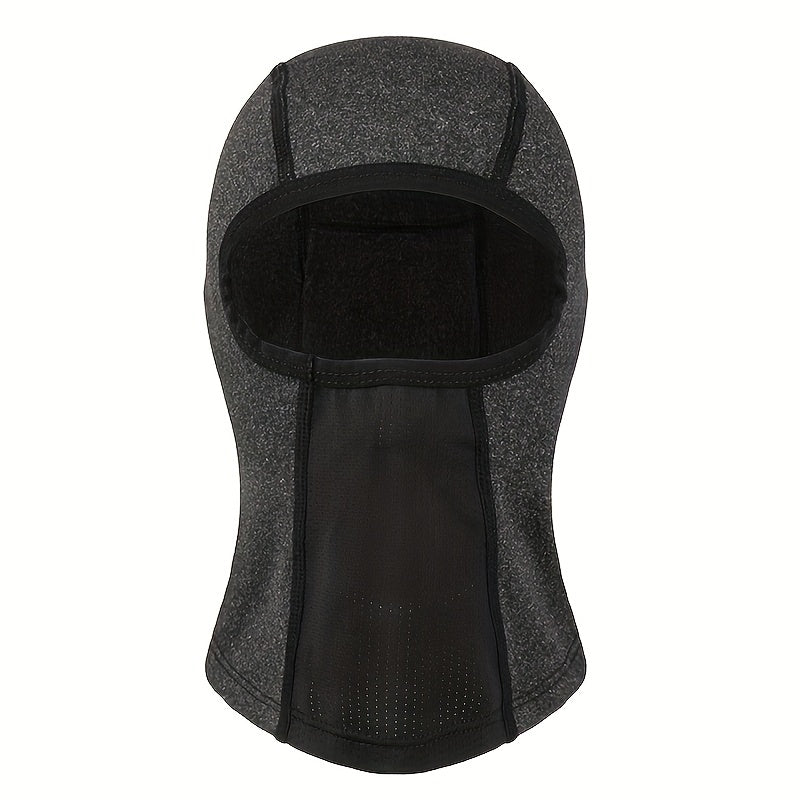 Gray Balaclava Face Mask Adjustable Windproof UV Protection Hoodie Hat