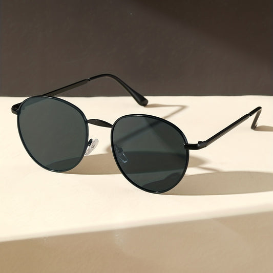 Retro Round Sunglasses Anti Glare Metal Glasses UV400