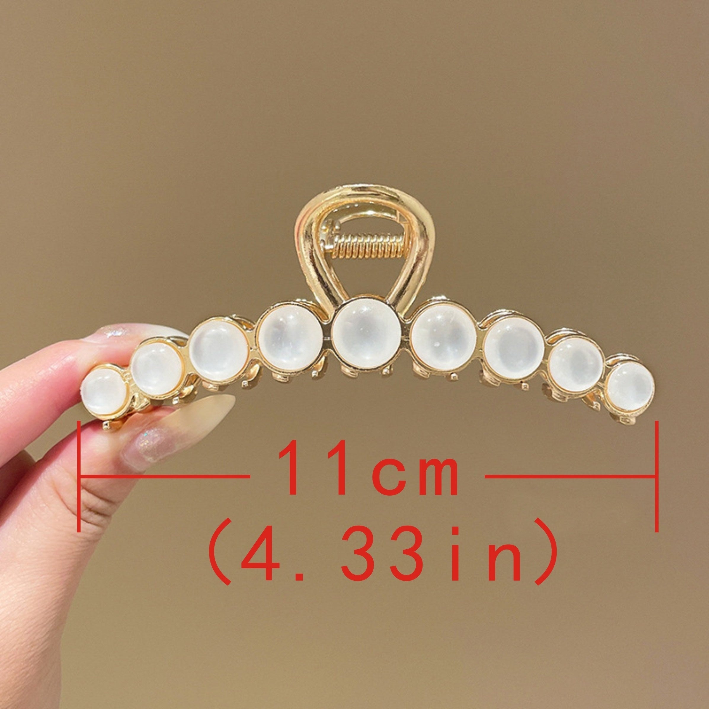 Faux Pearl Hair Claw Clip Non Slip Jaw Clamp Strong Hold