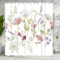 Wildflower Leaf Herbs Shower Curtain 71x71in