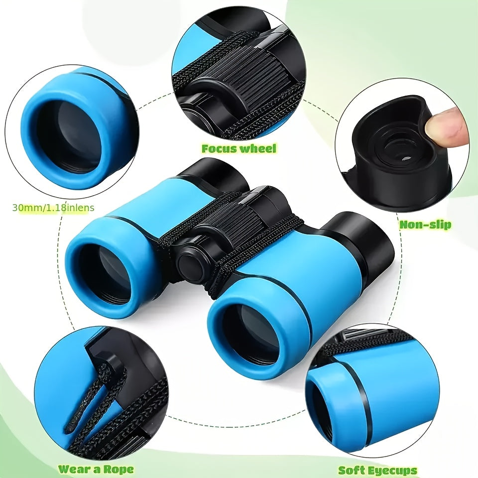 Kids Shock Proof Toy Binoculars Set Educational Learning Hiking