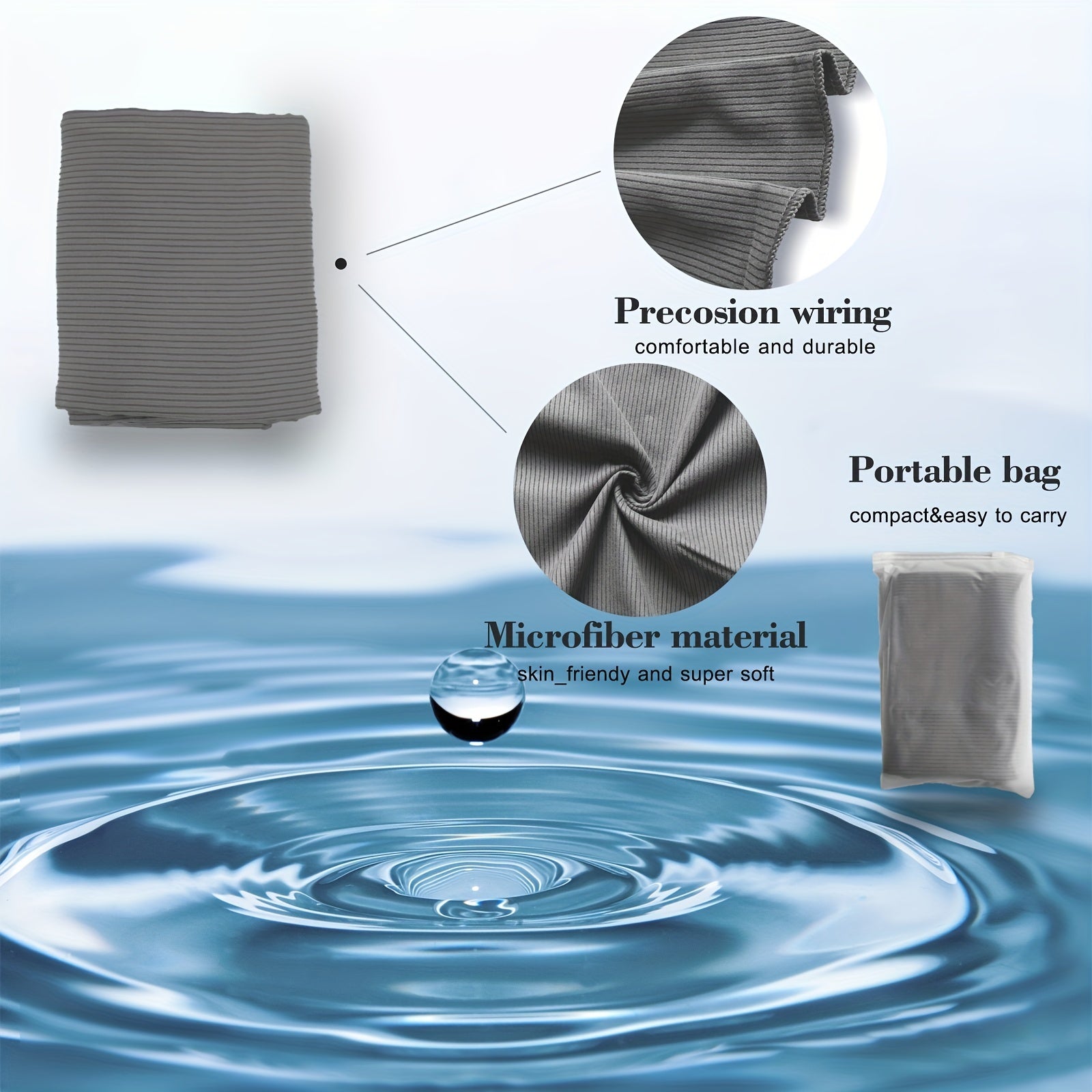 Quick Drying Bath Towel Soft Microfiber Lightweight Highly Absorbent