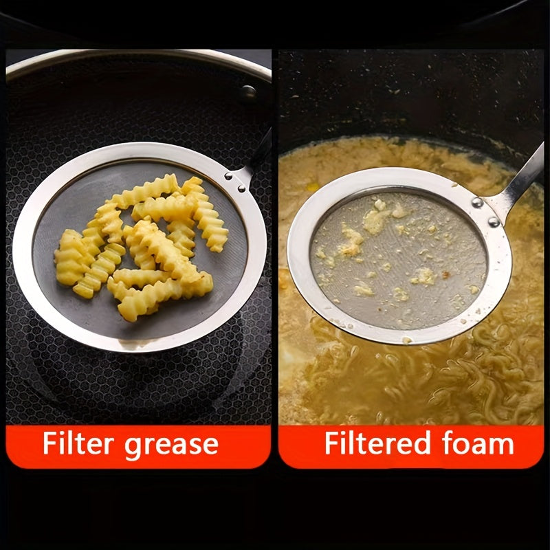 Stainless Steel Mesh Skimmer Spoon Long Handle Anti-scalding Hot Pot Filter