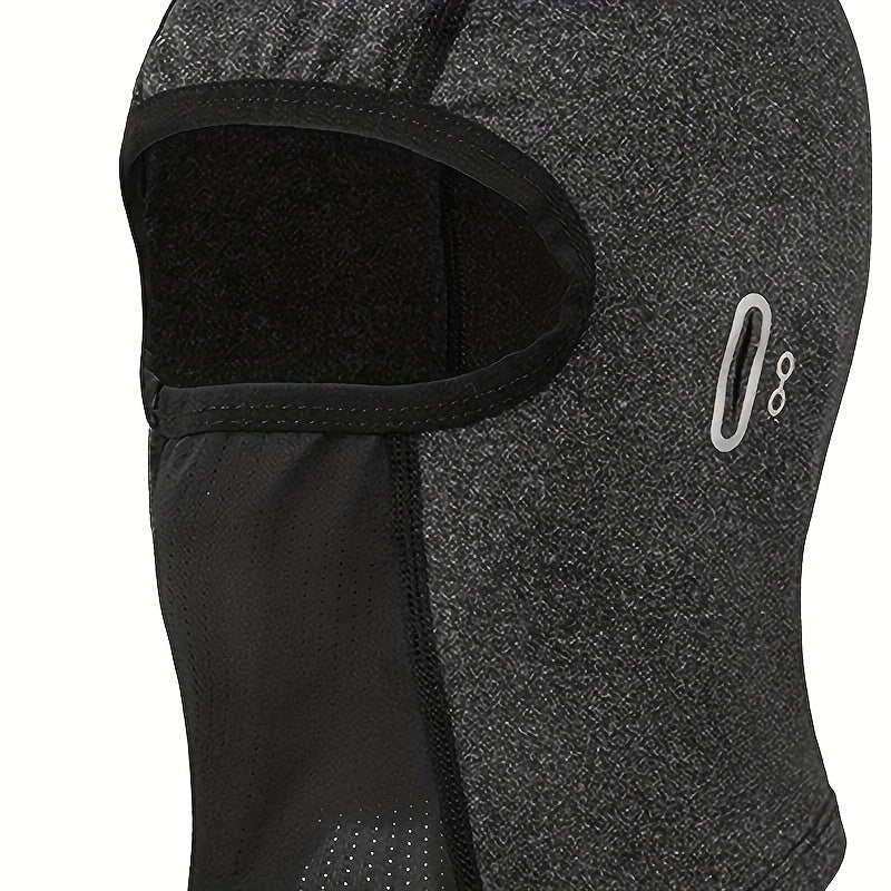 Gray Balaclava Face Mask Adjustable Windproof UV Protection Hoodie Hat