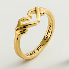 Adjustable Silvery Heart Ring 18K Plated Love Jewelry for Women Teens