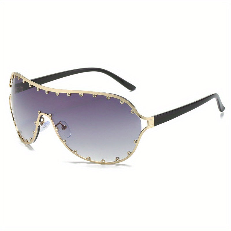 Y2K Rivet Wrap Around Sunglasses UV400