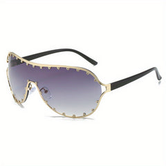 Y2K Rivet Wrap Around Sunglasses UV400
