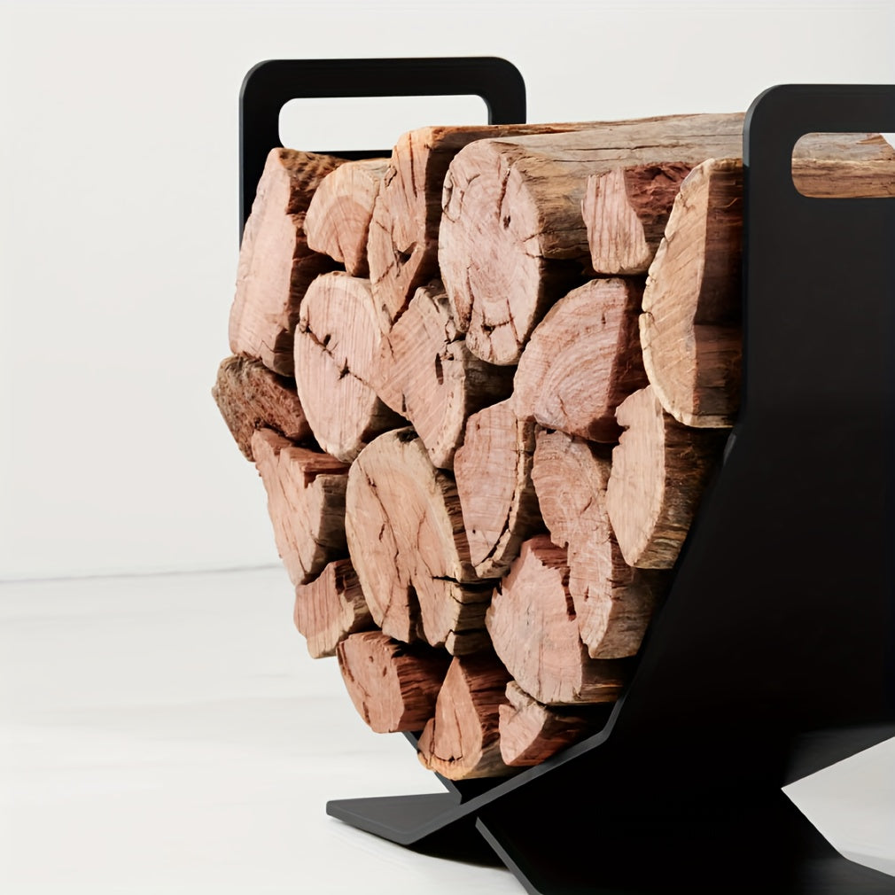 Decorative Heavy Duty Firewood Rack Log Storage Holder Indoor Outdoor
