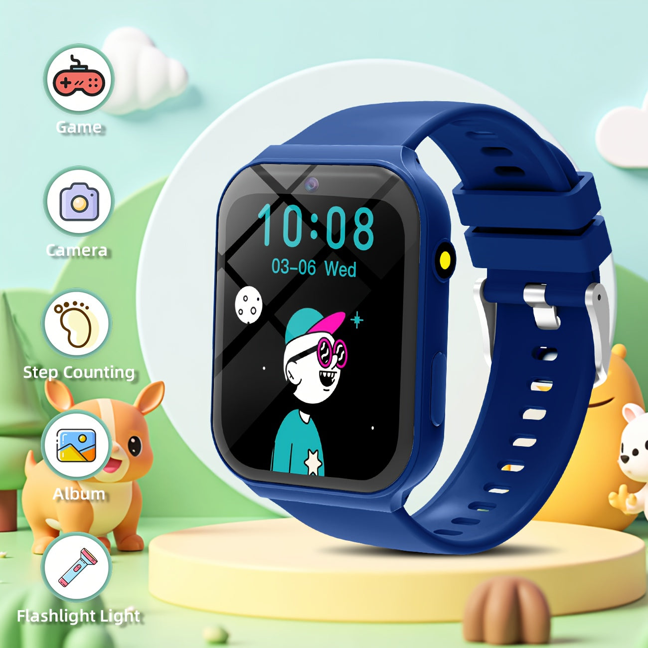 SIMSONFIT Kids Smart Watch Educational Games Racing Puzzle Calculator Flash