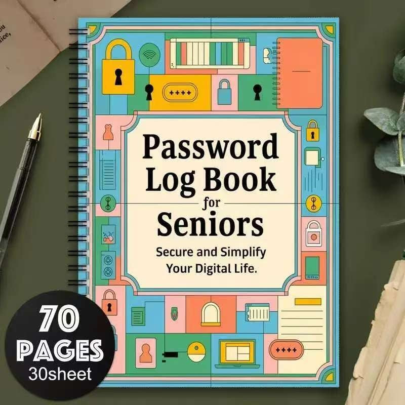 Spiral Password Log Book for Internet and Computer Login