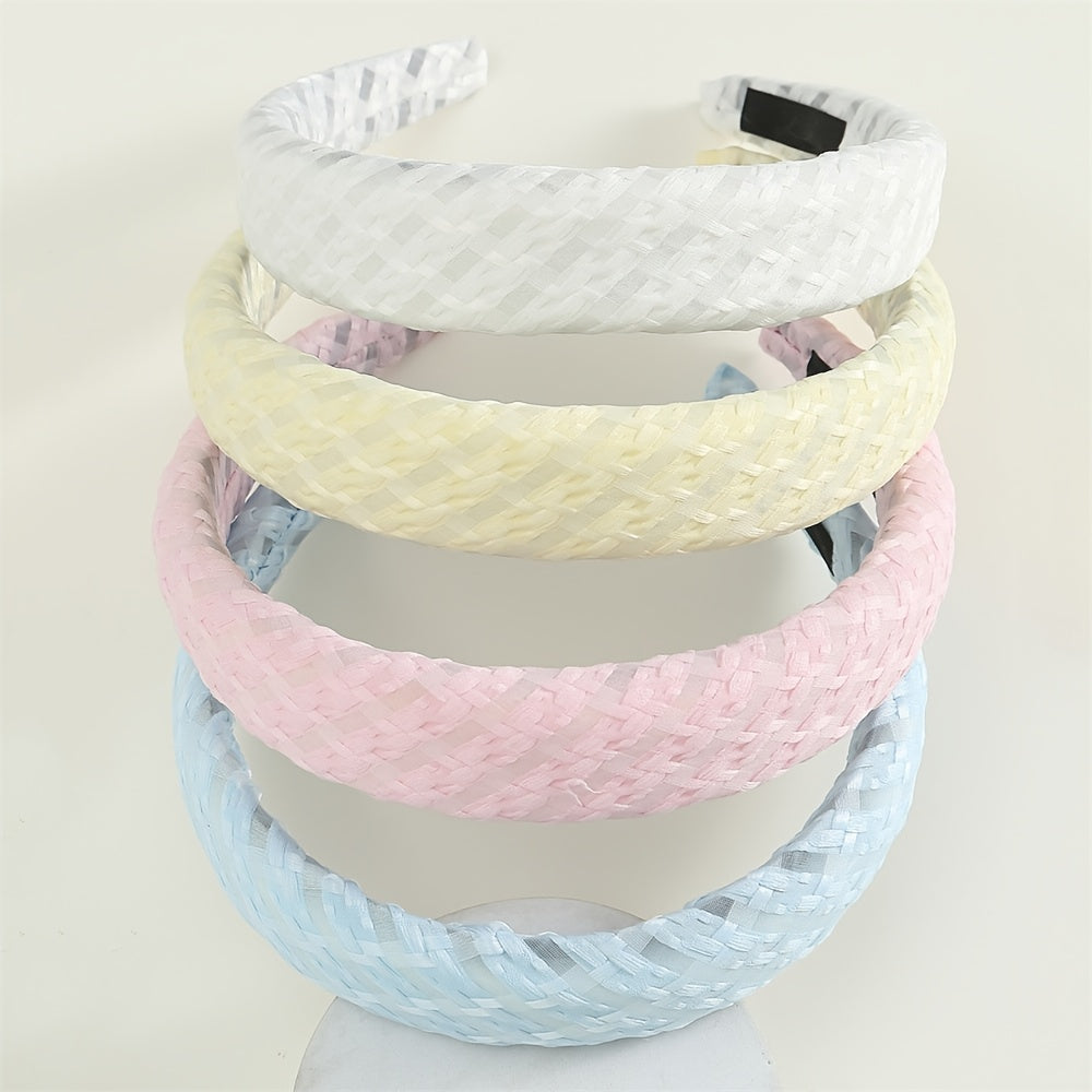 4pcs Wide Headband for Girls Kids Sweet Plain Head Decoration