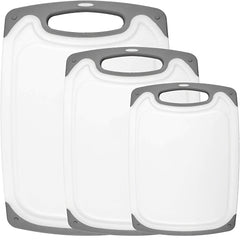 3pcs Reversible Cutting Boards with Non Slip Handles for Kitchen and Dorm