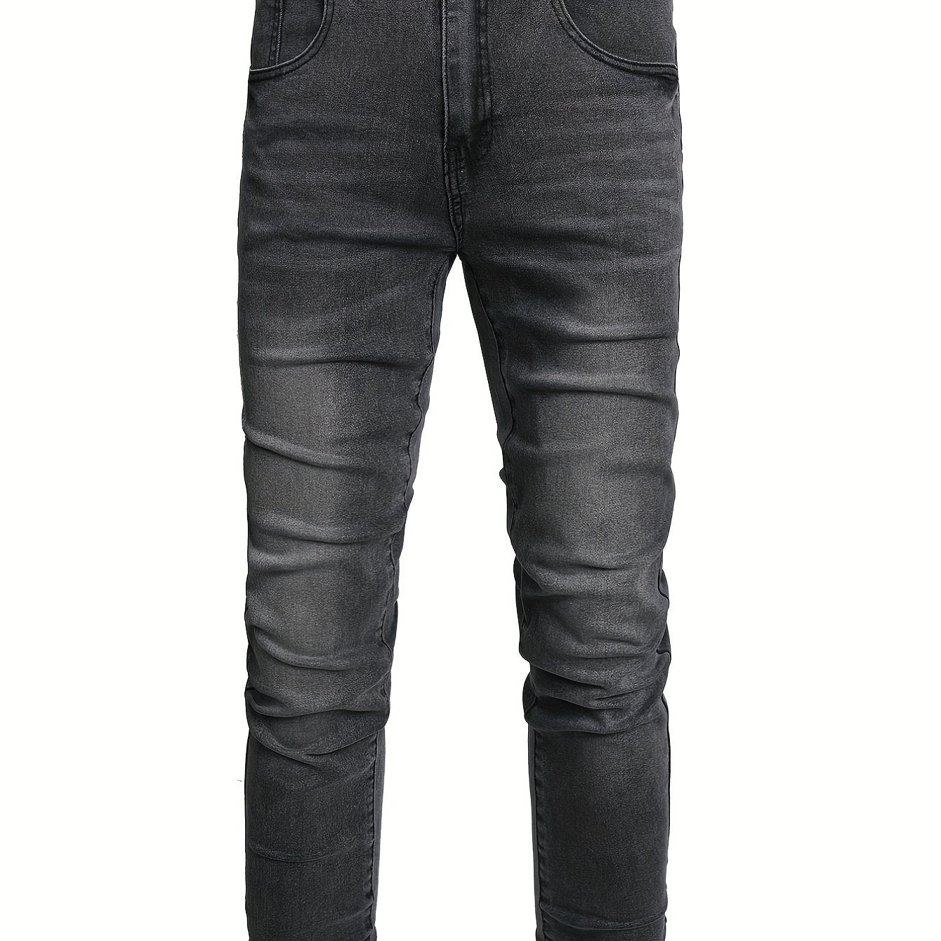 Men's Distressed Slim Fit Jeans - Casual Street Style Denim Pants