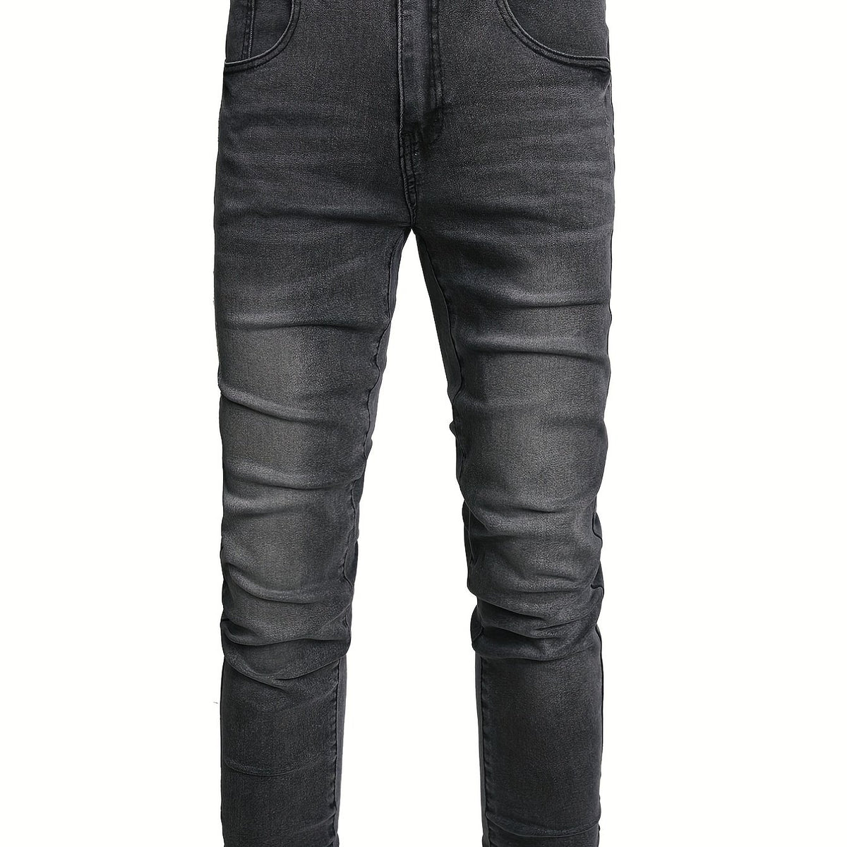 Men's Distressed Slim Fit Jeans - Casual Street Style Denim Pants