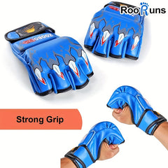 ZooBoo MMA Gloves Half Finger Boxing Gloves MMA Mitts With Adjustable Wrist Band