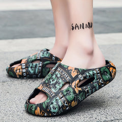Men's Graphic Pillow Slides Cloud Slides Casual Non Slip Slippers