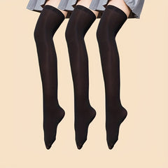 Solid Thigh High Socks Smooth Over The Knee Stockings