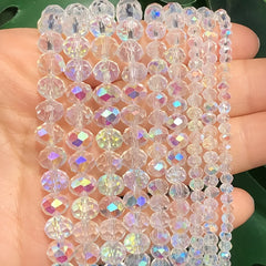 120pcs Clear Faceted Crystal Glass Beads for DIY Jewelry Making