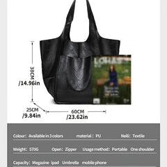 Classic Faux Leather Tote Bag for Women