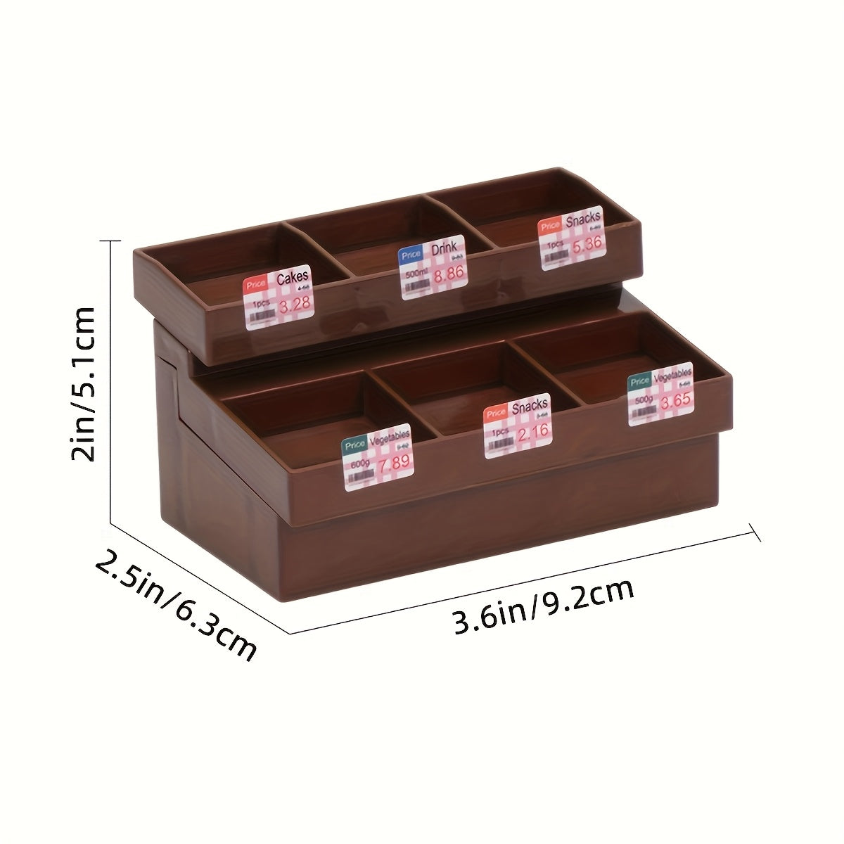 Dollhouse Supermarket Display Cabinet Dark Brown & Beige Kitchen Decor