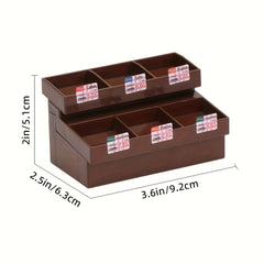 Dollhouse Supermarket Display Cabinet Dark Brown & Beige Kitchen Decor