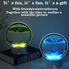 Glass Mobile Quicksand Painting Desk Lamp Remote Control 16 Colors