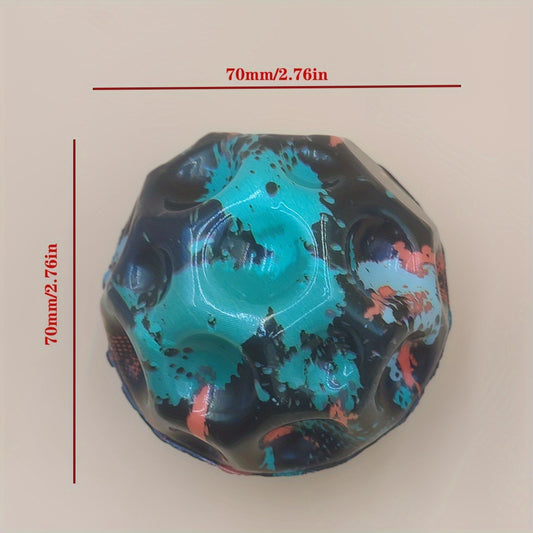 4PCS Camouflage Bouncy Ball Moon Shape Porous High Bouncing Space Ball