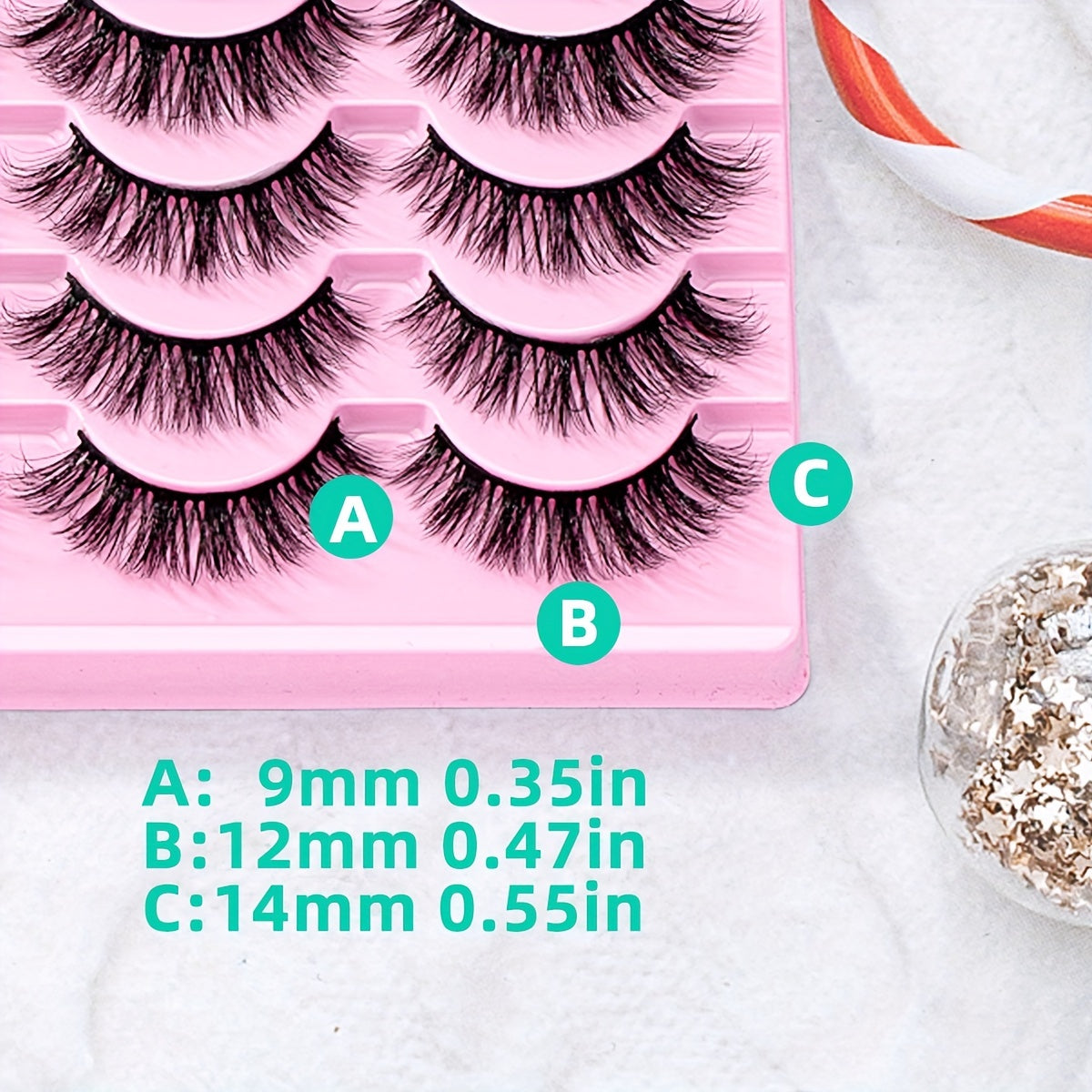 14 Pairs 3D Faux Mink False Eyelashes - Dramatic Cat Eye Look
