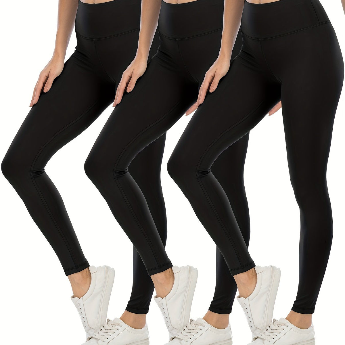 3 Pack Women's Solid Skinny Leggings