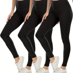 3 Pack Women's Solid Skinny Leggings