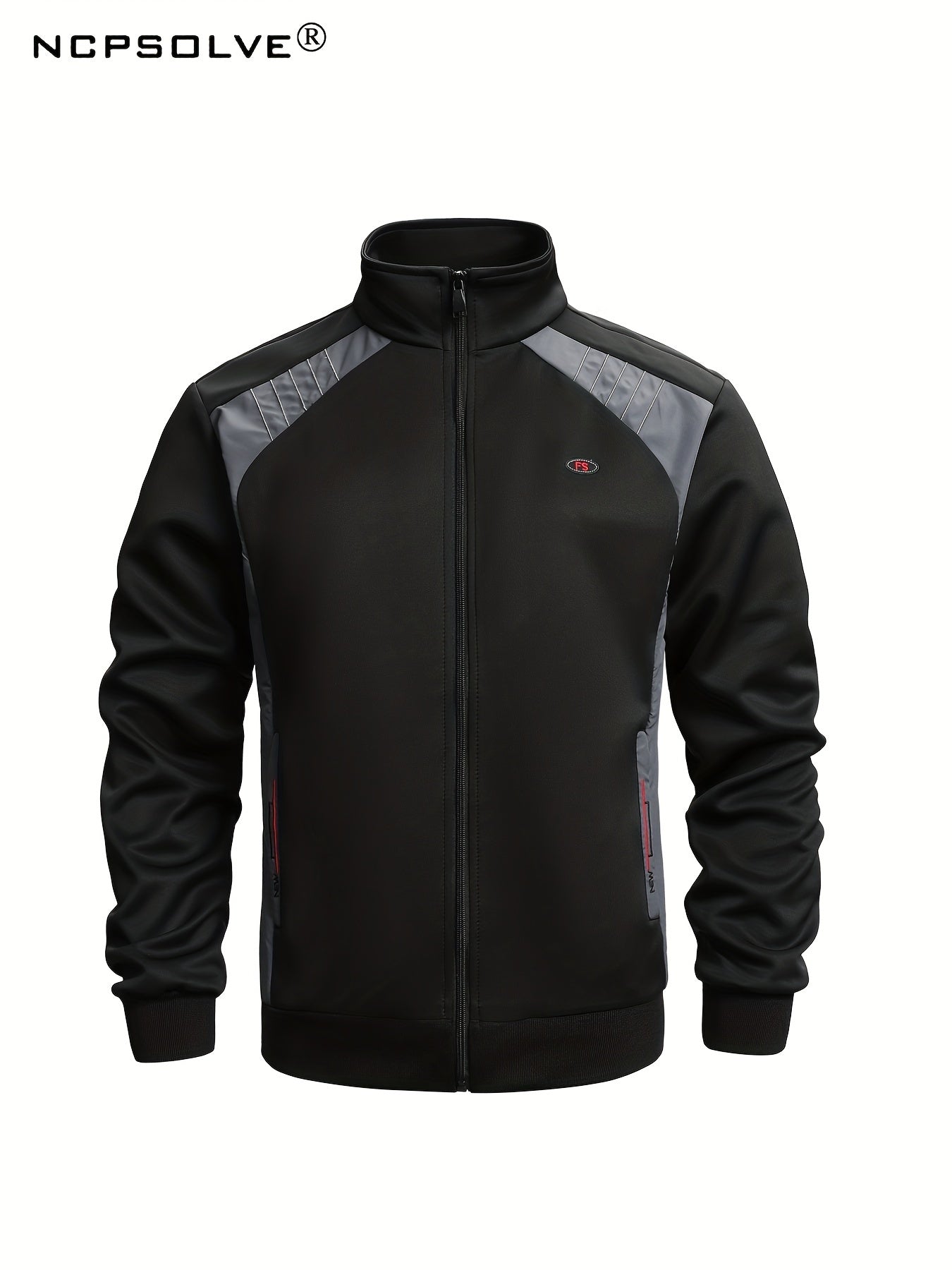 Breathable Men's Sports Suit with Stand Collar and Stretch Pants