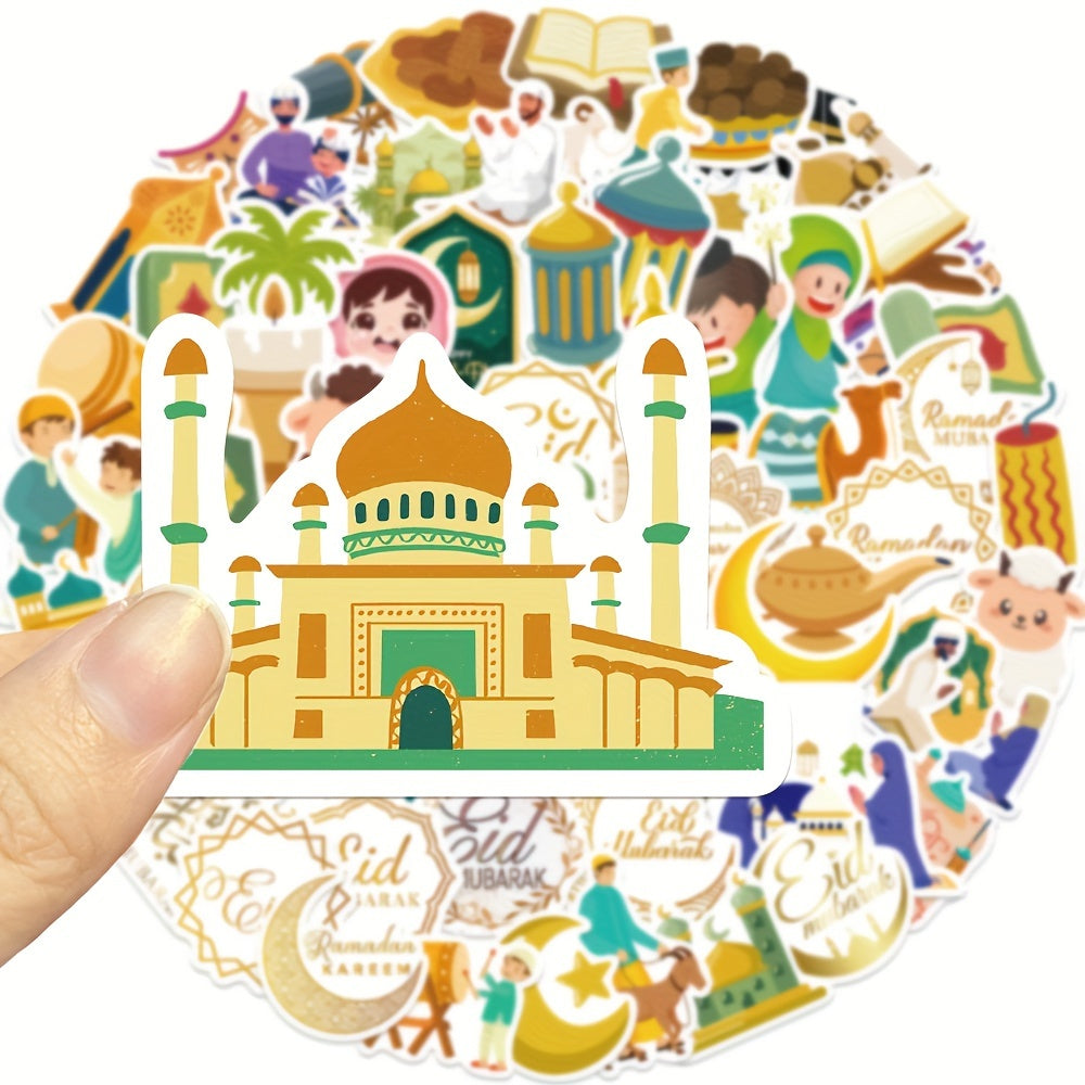 70pcs Eid Al Fitr Graffiti Stickers Waterproof PVC Decoration Stickers