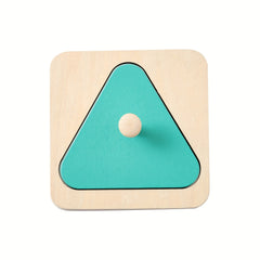 Wooden Geometric Shape Matching Puzzle Board with Mirror Early Educational Toy