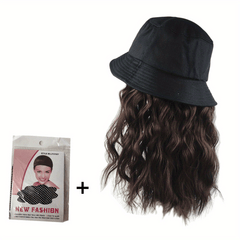 Women's Bucket Hat With Removable 29.97 cm Curly Hair Wig Hairstyle