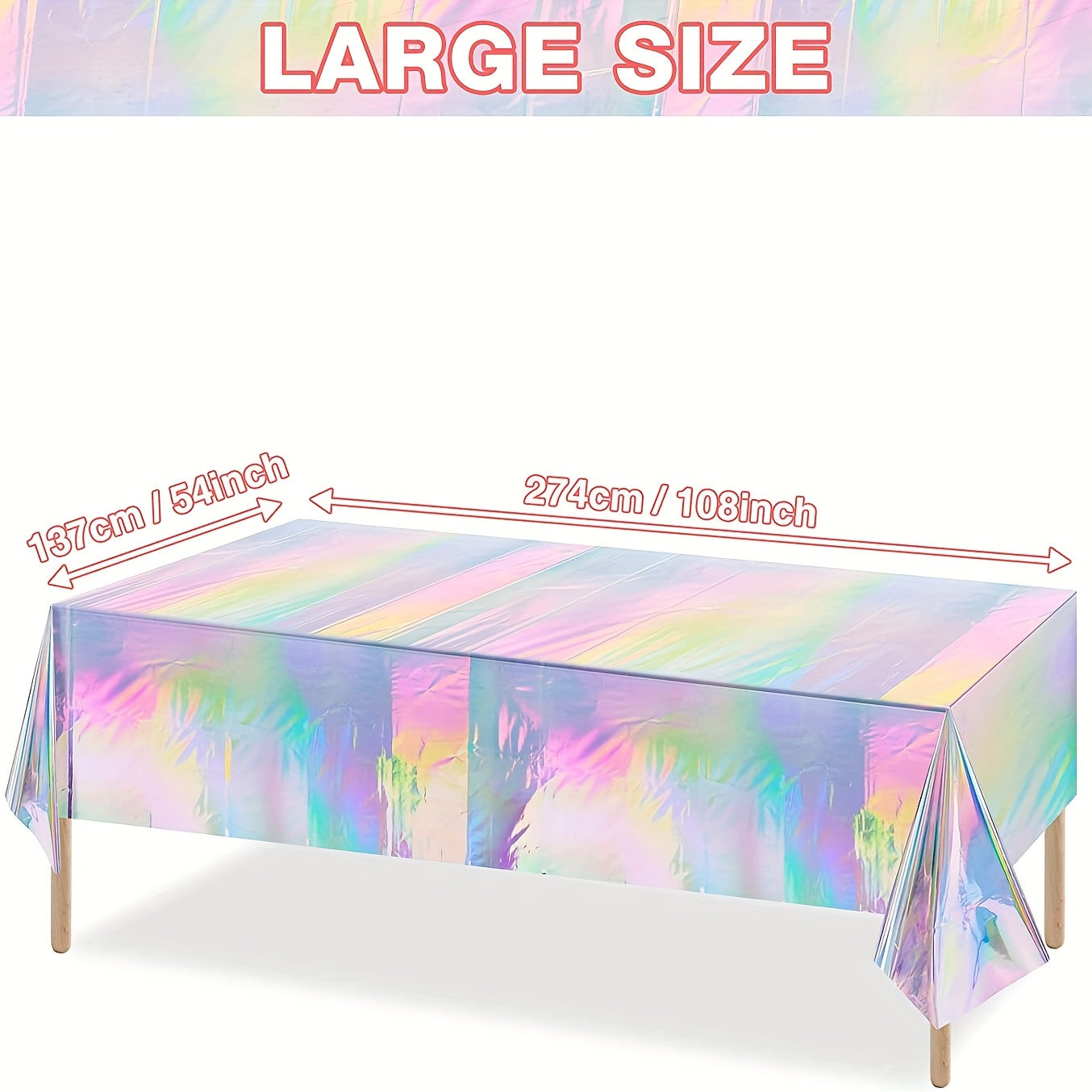 Iridescence Plastic Tablecloths 137 16cmx274 Laser Table Covers Holographic Foil