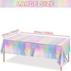 Iridescence Plastic Tablecloths 137 16cmx274 Laser Table Covers Holographic Foil