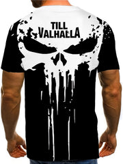 Men's 3D Skull Graphic T-shirt Stretch Breathable Tee