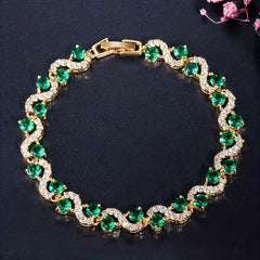 Colorful Zircon Chain Bracelet - Men's Gift for Women