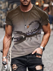 Scorpion Print T shirt Men's Casual Street Style