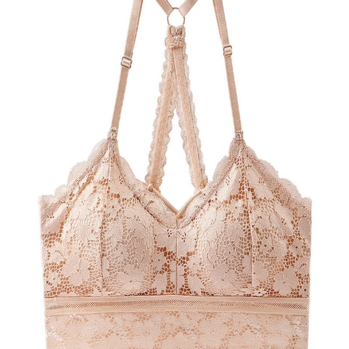 Floral Lace Wireless Push Up Bra Halter Neck Lingerie